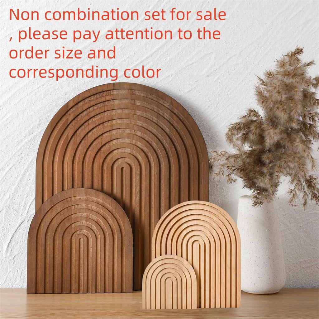 Wooden Wave Arch Shaped Cutting Board Boho Style Decorative Wooden Cutting Board Home Decor for Kitchen Dining Room Living Room