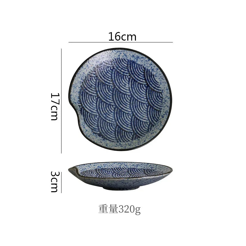 Retro Irregular Ceramic Plate Sashimi Sushi Plate Dessert Plate Pasta Dish Serving Plates Molecular Cuisine Restaurant Tableware