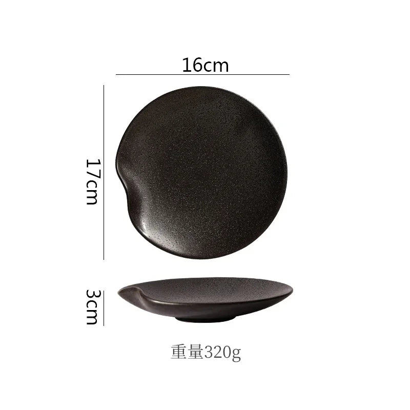 Retro Irregular Ceramic Plate Sashimi Sushi Plate Dessert Plate Pasta Dish Serving Plates Molecular Cuisine Restaurant Tableware