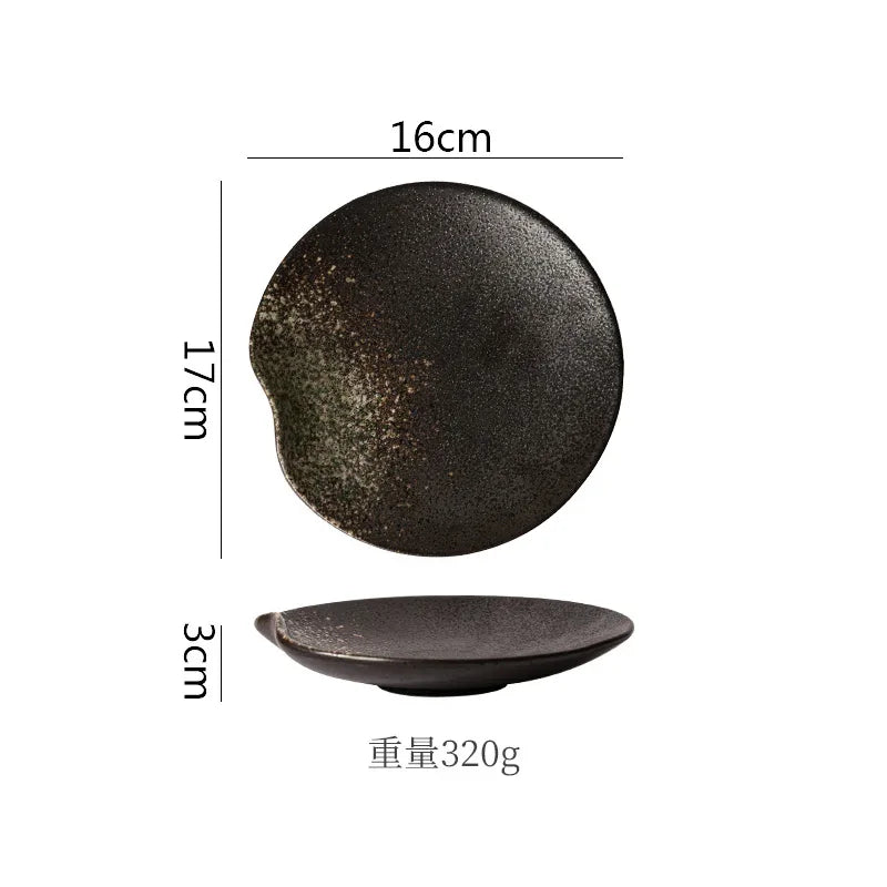 Retro Irregular Ceramic Plate Sashimi Sushi Plate Dessert Plate Pasta Dish Serving Plates Molecular Cuisine Restaurant Tableware