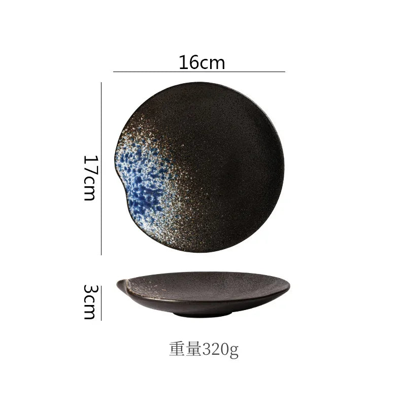 Retro Irregular Ceramic Plate Sashimi Sushi Plate Dessert Plate Pasta Dish Serving Plates Molecular Cuisine Restaurant Tableware