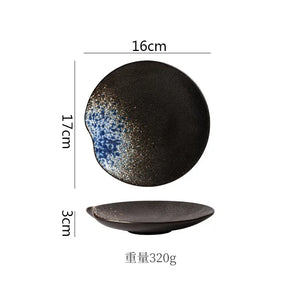 Retro Irregular Ceramic Plate Sashimi Sushi Plate Dessert Plate Pasta Dish Serving Plates Molecular Cuisine Restaurant Tableware